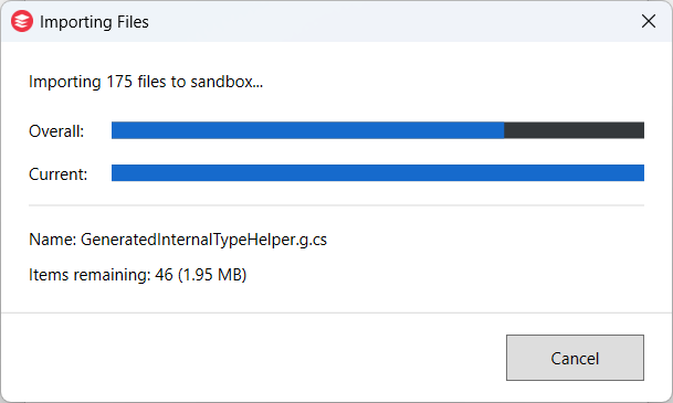 Import Progress Dialog
